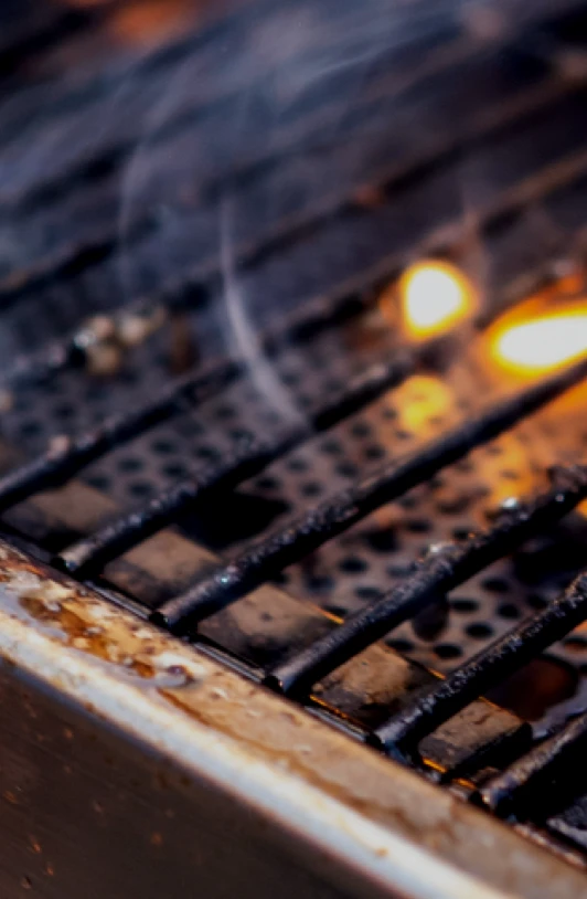 Grill grate up close